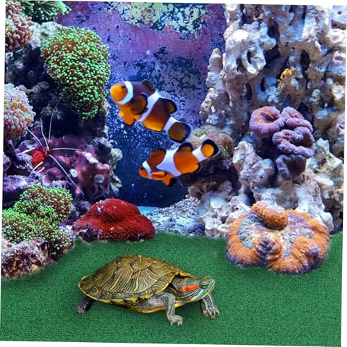 ORFOFE Realistic Simulation Grass Mat for Aquatic Turtles and Reptiles Wear-Resistant Synthetic Lawn for Use Basking Platform for Pet Areas