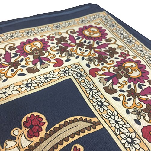 YOUR SMILE Silk Like Scarf Women's Fashion Pattern Large Square Satin Headscarf Headdress - color: 116