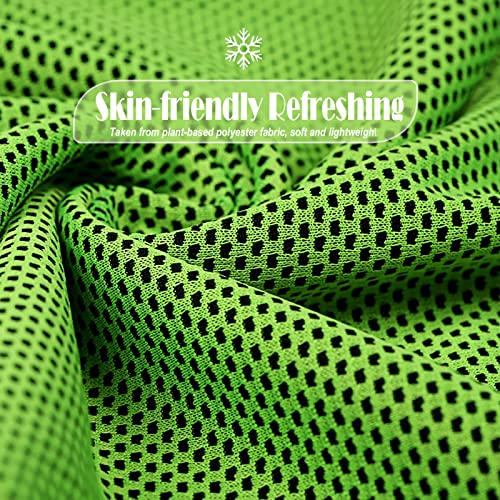 Pack of 20 Cooling Towel 40x12'' Ice Towel for Neck and Face Microfiber Chilly with Bag Breathable Yoga Gym Stay Cool Towels Sweat Rag for Workout Running Camping Pilates Beach, Green - color: Green