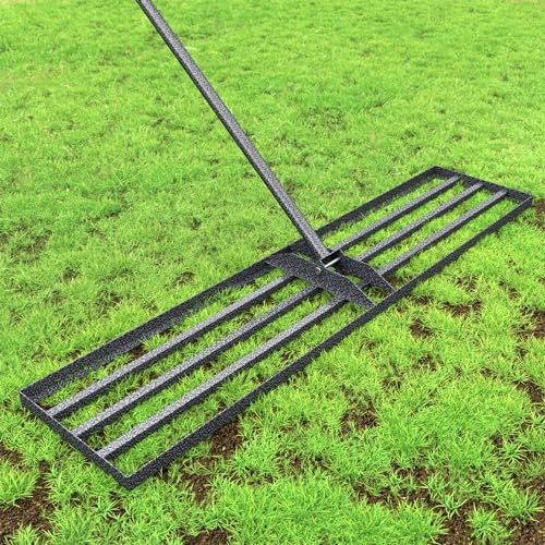 Lawn Leveling Rake 45"x10", Heavy Duty Rakes for Lawns with Anti-Rust Coating & Adjustable Handle, Effort-Saving Lawn Leveler for Yard Garden Farm Golf Course Lawn Care
