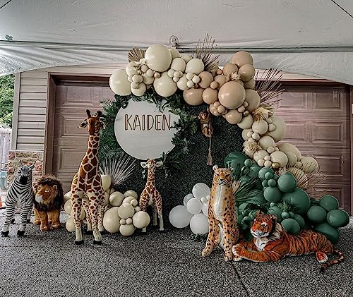 Double Stuffed White Sand Balloons Different Sizes 18In 12In 5In Light Grey Pastel Balloon Garland Kit Off White Balloon Arch For Birthday Baby Shower Bridal Wedding Neutral Boho Theme Party - color: Double Stuffed White Sand
