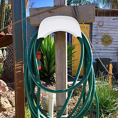 Gardzen Steel Wall-Mounted Heavy Duty White Hose Bracket, Car Hose Holder, Carrier, Support for Garden Hose Hanger - size: White - 1 Pack