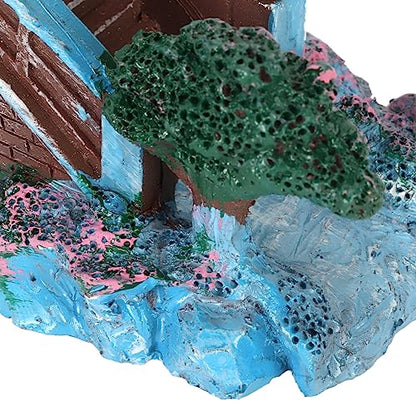 Wnvivi Aquarium Bridge Ornament,Fish Tank Arch Bridge Landscaping Decoration,Miniature Bridge Hideout for Fish Tank Terrarium Ornaments