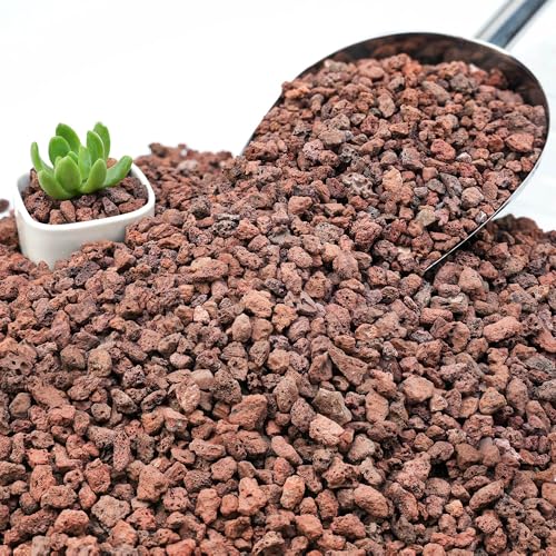 NUPICK 6lb Red Lava Rocks for Plants, Succulent Potting Soil Amendments | 3/8" Decorative Lava Rocks for Fire Pit, Volcanic Gravel for Aquarium, Natural Pebbles Pumice for Cactus, Vase, Top Dressing - color: Red, size: 6 Lb