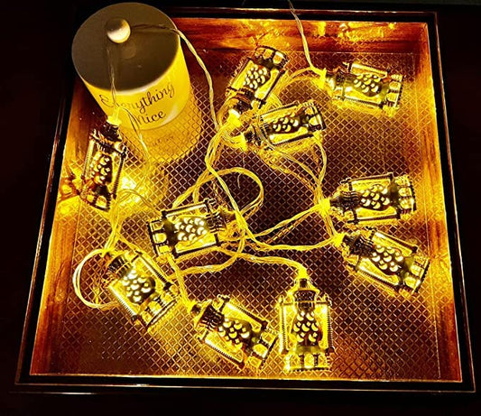 Ramadan String Lights, Home Decor Lantern Style String Lights for Iftar Party Decorations with Battery Pack 5~6ft Long (Lantern_WW) 2sets for The Price of 1 - color: Lantern_WW