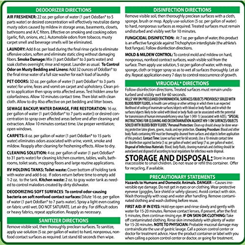 OdoBan Disinfectant Concentrate and Odor Eliminator, Made in the USA, Original Eucalyptus Scent, 1 Gallon - size: 128 Fl Oz (Pack of 1)