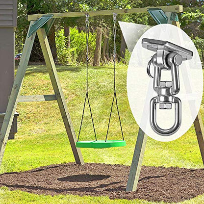 Hammock Chair Hanging Kit Swing Ceiling Mount, Heavy Duty 360° Swivel Swing Hanger Hook, Playground, Tree, Gym, Rope, Swing Set Bracket, Punching Bag Hardware, 1000 LB - style: 2 Pack - 360° Swivel Hook