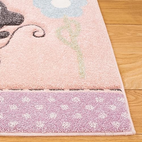 SAFAVIEH Carousel Kids 100 Collection Area Rug - 3'3" x 5'3", Blush Pink, Transitional Design, Stain Resistant, Ideal for High Traffic Areas in Living Room, Bedroom & Dining Room (CRK120U-3) - color: Blush Pink, size: 3'3" x 5'3" (Rectangular)