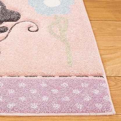 SAFAVIEH Carousel Kids 100 Collection Area Rug - 3'3" x 5'3", Blush Pink, Transitional Design, Stain Resistant, Ideal for High Traffic Areas in Living Room, Bedroom & Dining Room (CRK120U-3) - color: Blush Pink, size: 3'3" x 5'3" (Rectangular)