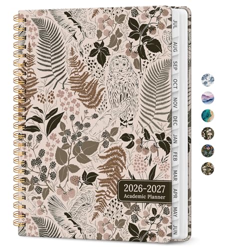 Planner 2026-2027, Academic Monthly and Weekly Calendar Planner for Women, July 2026 - June 2027, Hardcover Pretty Agenda Planner Book with Tabs, Spiral Daily Organizer for School Office Home Supplies, 8.5" x 11" - Magical Forest - color: G-Magical Forest