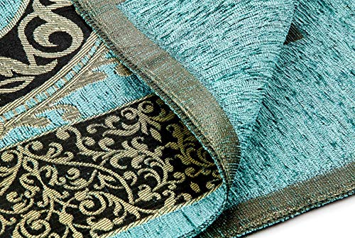 ihvan online Muslim Prayer Rug with 99 Beads Tasbih, Soft Chenille Sajadah, Lightweight & Foldable Janamaz, Portable Travel Prayer Mat, Islamic Gift for Eid, Ramadan, Hajj & Umrah, Mint Green - color: Mint Green