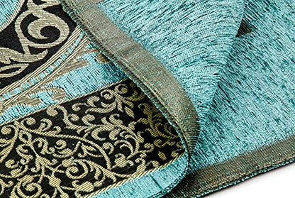 ihvan online Muslim Prayer Rug with 99 Beads Tasbih, Soft Chenille Sajadah, Lightweight & Foldable Janamaz, Portable Travel Prayer Mat, Islamic Gift for Eid, Ramadan, Hajj & Umrah, Mint Green - color: Mint Green