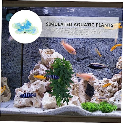 Luxshiny Durable Blue Silicone Aquarium Plant Decor Lifelike Artificial Fish Tank Ornament for Freshwater Aquarium Supplies Vivid Aquatic Plant Adornment Enhancing Natural Style and