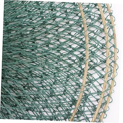 Yardwe Handwoven Fish Net Fine Mesh Net Foldable Portable Fishing Tool for Freshwater Fish and Shrimp Catching