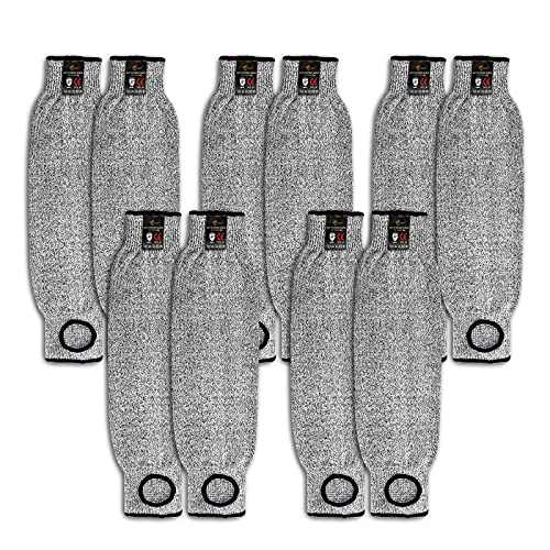 Evridwear Protective Arm Sleeves Cut Resistant Farmers Sleeves for Men Work, Gardening, Farming, Arm Protectors for Thin Skin and Bruising (Large, With Thumb Hole) 5 Pairs - color: With Thumb Hole 5 Pairs, size: Large