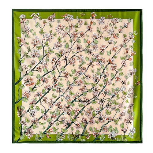 XL 43 Inch Extra Large Square Scarf Fashion Scarves Silk Feeling Hair Scarf Wrapping Scarfs Night Sleeping Headscarf - color: Ba107
