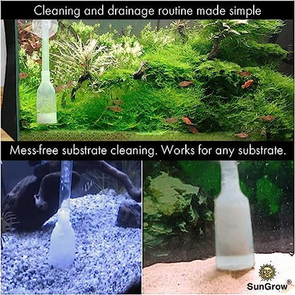 SunGrow Aquarium Fish Tank Gravel Cleaner Vacuum, Siphon Pump Aquarium Water Changer, Tank Cleaner, Syphon Cleaning and Water Changing Tools Kit with Priming Bulb, Aquarium Supplies, 65-inches - color: Blue