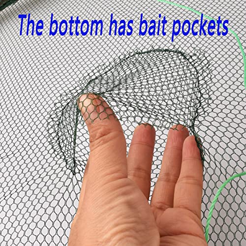 Foldable Fishing net Hand cast net, Shrimp net Crab net Fishing net Crayfish Hand cast cage - size: Top:31.5in/Bottom:23.6"