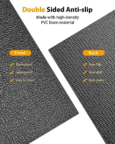 Foldable Rubber Treadmill Mat - Exercise Bike Mat with Waterproof Non-Slip Shock Absorption, Exercise Equipment Mat to Protect Floor for Home Gym Workout - size: 68"L x 24"W x 0.2"Th