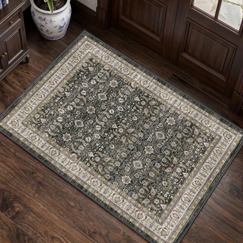 Charcoal Black Farmhouse Area Rugs 2x3 Kitchen Rugs Entry Rug Small Rugs for Entryway Kitchen Bathroom Door Mat Indoor Washable Upgraded Non-Slip Carpet, Laundry Room Bedroom, Charcoal Black Ivory - color: Charcoal Black/Ivory, size: 2' x 3' (Rectangular)