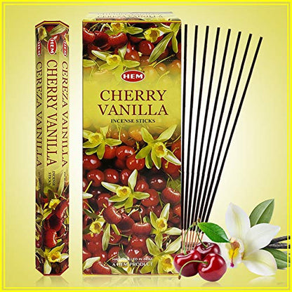 Cherry Vanilla Incense Sticks and Incense Stick Holder Bundle Insence Insense Hem Incense Sticks - color: Cherry Vanilla