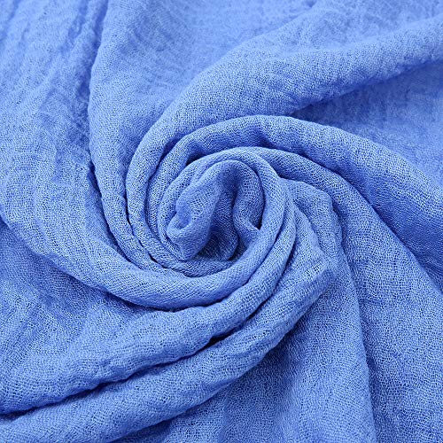 EVQ Soft Cotton Hemp Scarf Wrap Long Hijab Scarves for Women - color: Pink+blue+mint Green