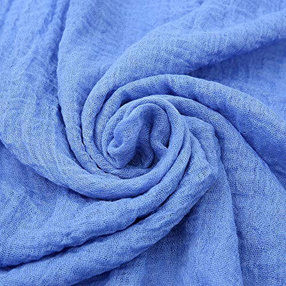 EVQ Soft Cotton Hemp Scarf Wrap Long Hijab Scarves for Women - color: Pink+blue+mint Green