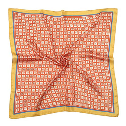 RIIQIICHY Women Head Hair Scarf Like Satin Silk Scarf Sleeping Hair Wrapping Night 27.5" - color: Ginger/Lake Blue/Orange/Red/Khaki