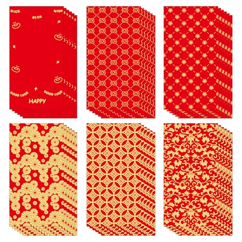Chinese New Year Red Packets 2026,36 Pcs Money Envelopes with 6 Classic Embossed Bronzing Foil Designs for Cash Gifts & Decorations (Classic) - style: Classic