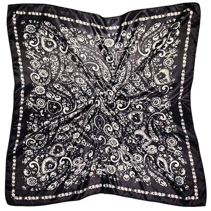 Large 35 inches Satin Square Scarf Lightweight Neck Hair Wrap Fashion Headscarf - color: A14