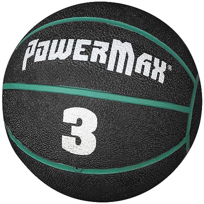 Gill Athletics PowerMax Weighted Rubber Medicine Ball - Weighted Exercise Ball, Medicine Balls for Exercise, Wall Ball or Slam Ball for Strength Training, Indoor/Outdoor Workout Ball - style: 3K