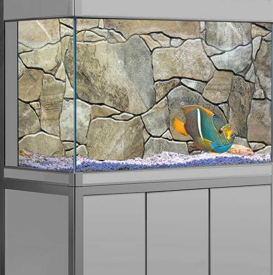 24X12IN Marble Aquarium Background, Art Marble Aquarium Background, Natural Marble Glass Terrarium Background with 8 EVA Double-Sided Tape - color: Stone, size: 24X12in/60X30cm