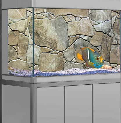 30X12IN Marble Aquarium Background, Art Marble Aquarium Background, Natural Marble Glass Terrarium Background with 8 EVA Double-Sided Tape - color: Stone, size: 30X12in/75X30cm