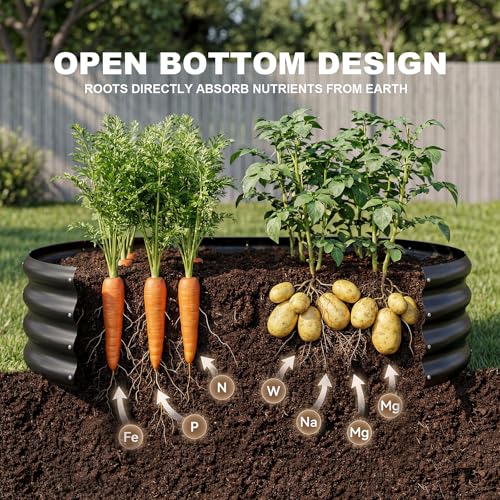Land Guard 2 Pcs 6ft Metal Raised Garden Bed, 6 x 3 x 1 Galvanized Planter Raised Beds for Vegetables, Grey - color: 2-grey, size: 6×3×1ft(2pcs）