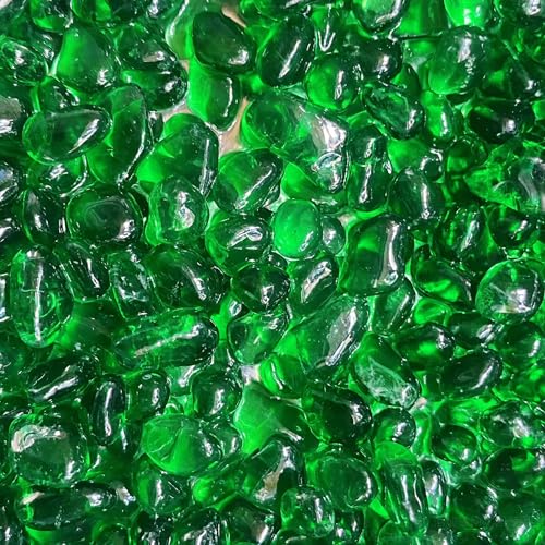 OEEKOI Sea Glass Stones, 1LB Clear Glass Pebbles Marble Aquarium Fish Tank Rocks Gravel for Turtle Tank, Vase Fillers, DIY Crafts, and Home Decor-Colorful - color: Green