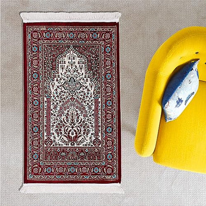 Praying Mats Muslim, Travel Prayer Mat Muslim, Prayer Mat for Women, Muslim Gifts for Men, Muslim Prayer Rug Soft, Umrah Mubarak Gift, Gift for Eid (Red) - color: Red