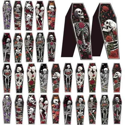 30 Pcs Gothic Skull Magnetic Bookmarks, Coffin-Shaped Horror Book Mark Clips, Spooky Skeleton Magnet Page Markers for Dark Romance Readers Halloween Reading Gifts - style: Coffin Skeleton