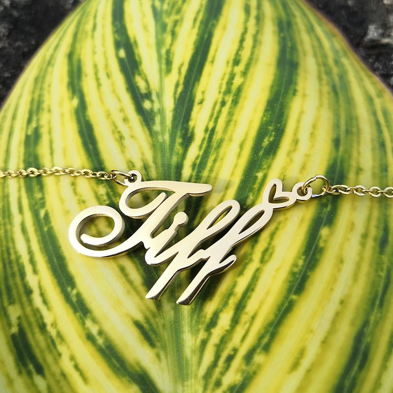 Custom Name Necklace Customized Personalized Plated Necklace for Mother Daughter Friendship Women Valentine's Day Christmas Birthday New Year Party - style: Blake Gold