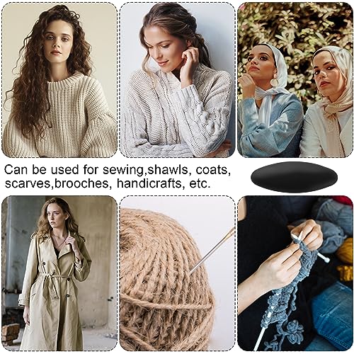 16pcs Scarf Safety Pins, Colorful Hijab Pins with Box Fashion Plastic Cover Hijab Pin Pack for Women Muslim Girls (White, Black)