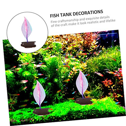 Silicone Aquarium Plants Fish Tank Accessories Artificial Kelp Ornaments Aquarium Ornament Fish Tank Plant Hammock Simulated Aquatic Plant Suction Cup Betta Leaf Betta Fish Decorate