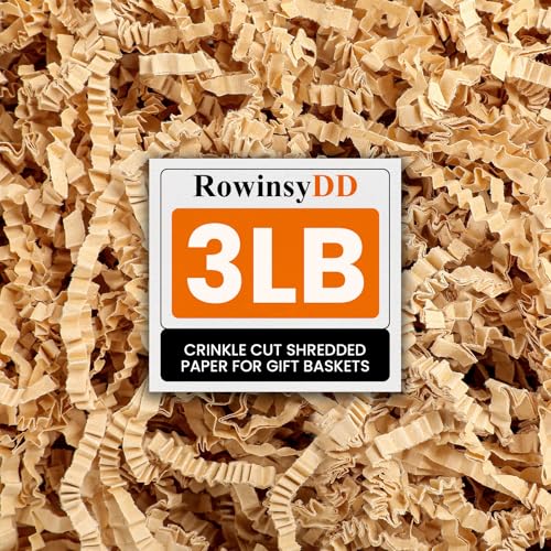 RowinsyDD 3LB Kraft Crinkle Paper Filler, Shredded Paper for Gift Baskets - color: Kraft, size: 3LB