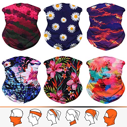 JOEYOUNG Headwear, Bandana, Neck Gaiter Head Wrap Headband Balaclava Magic Scarf - color: A-floral 3