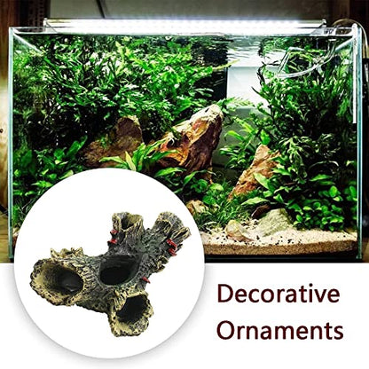 Log Resin Tree Trunk Ornament Aquarium Fish Tank Decoration Home Landscaping Crafts for Fish Tank Small Fish Hiding