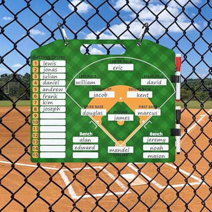 Magnetic Baseball Lineup Board, Double Sided Coaching Whiteboards, Dry Erase Coaching Lineup Boards, Baseball Lineup Board for Dugout