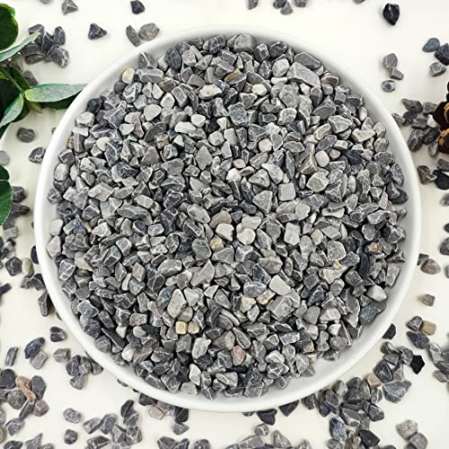 5LB Succulent and Cactus Gravel Pebbles, 1/5 Inch Stones Grey | Polished River Rocks for Plants, Vases, Aquariums, Terrarium and Outdoor Gardening - color: Grey, size: 5 Pounds