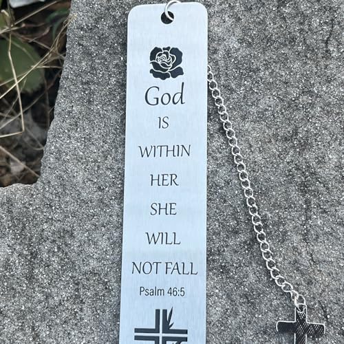 성경 책갈피 책 마커, 금속 기독교 책갈피 선물 액세서리 (God is Within her) - style: 신은 그녀 안에 있습니다