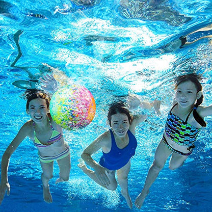 Hiboom 9 Inch Swimming Pool Diving Balls Underwater, Pools Toys Ball with Water Filling Adapter for Underwater Passing, Dribbling, Diving and Pool Games for Teens, Adults(Water Color Style) - style: Water Color Style