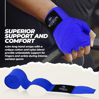 ProShield Boxing Wraps| 180-Inch Bandages| Boxing Hand Wraps Protection for Muay Thai MMA and Kickboxing - color: Blue, size: 118"