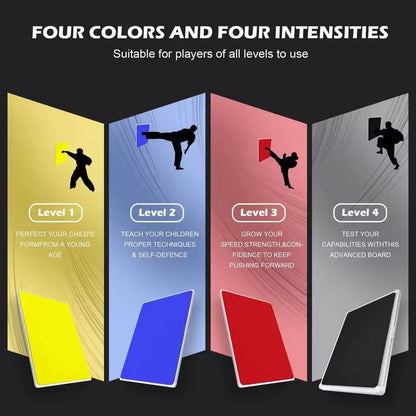 Level 1 to 4, 4 Pack Rebreakable Boards Martial Arts,Taekwondo Break Board High Strength Plastic Reusable Professional Board Karate Martial Arts Break Board Training Equipment