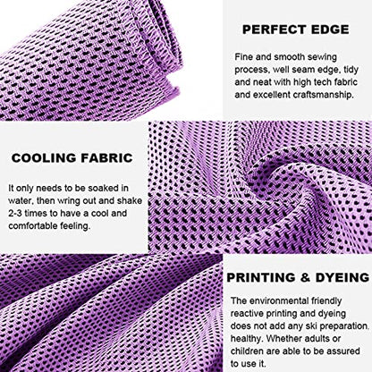 Pack of 20 Cooling Towel 40x12'' Ice Towel for Neck and Face Microfiber Chilly with Bag Breathable Yoga Gym Stay Cool Towels Sweat Rag for Workout Running Camping Pilates Beach, Purple - color: Purple